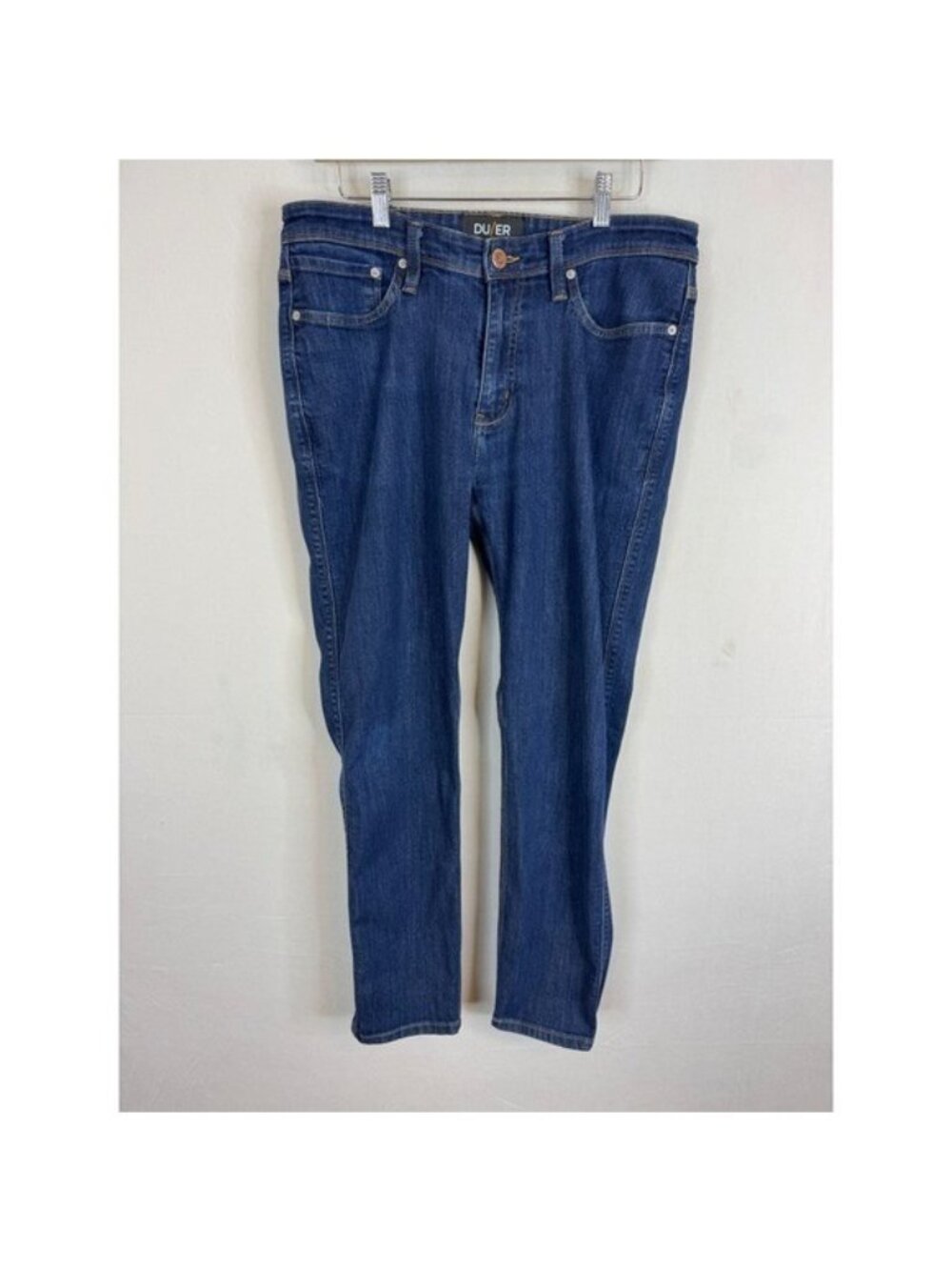 DU/ER L2X Slim Fit Jeans Mens 34x32 Dark Wash Blue Performance Denim COOLMAX